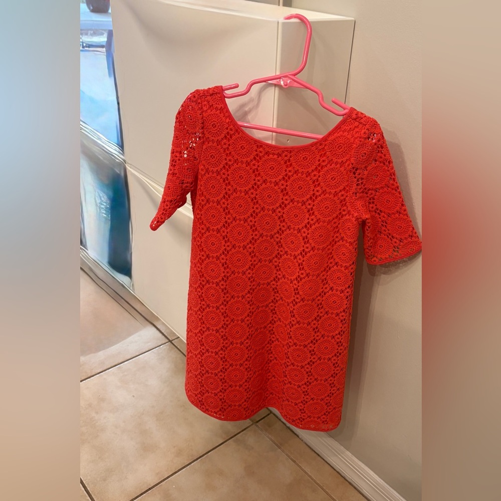 Lilly Pulitzer Eyelet Dress Coral Style #62459 Size Med
